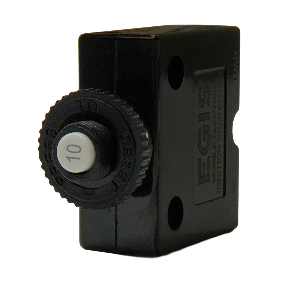 Egis 10A Push Button Panel Mount Circuit Breaker Spade Terminal 471110